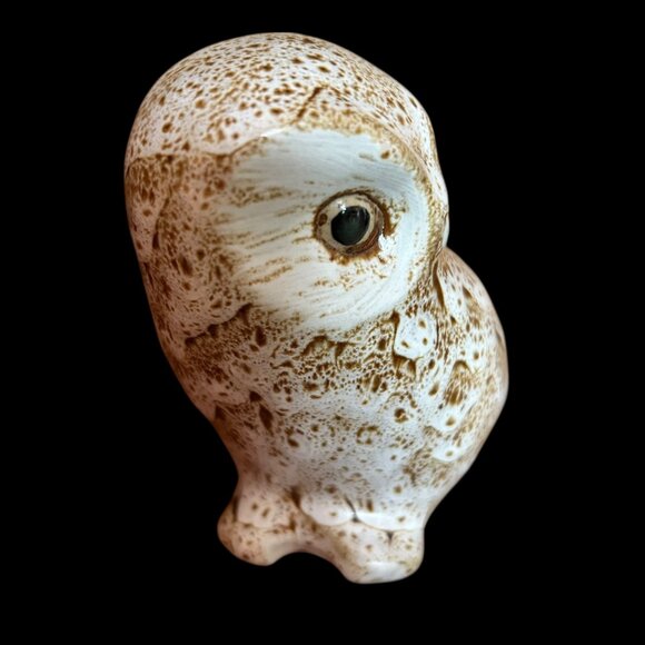 Vintage Pigeon Forge Pottery Mid Century Modern Speckled Signed Owl Figurine - Picture 4 of 7